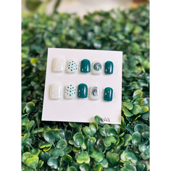Michigan State Dots - Handpainted/Designed Reusable Press n Nails - Picture 4 of 7